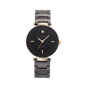 Genuine Diamond-Accented Ceramic Bracelet Ladies Watch - AK/1018BKBK