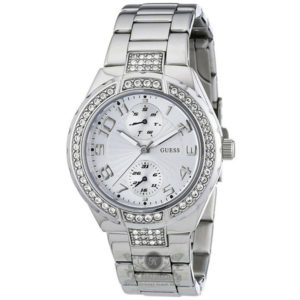 GUESS - Round Multi-Function Crystal Accented Watch