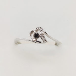 10k White Gold Black Diamond Ladies Ring