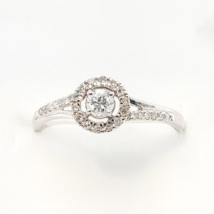 14k White Gold Diamond Engagement Ring