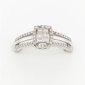 14k White Gold Diamond Engagement Ring