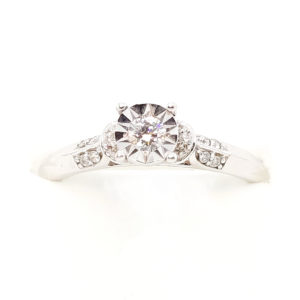 14k White Gold Diamond Engagement Ring