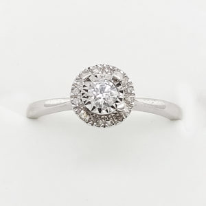 10k White Gold Diamond Engagement Ring