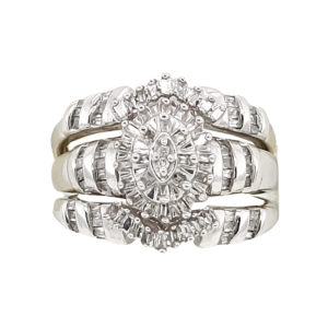 3Pc. 10k White Gold Diamond Ring Set