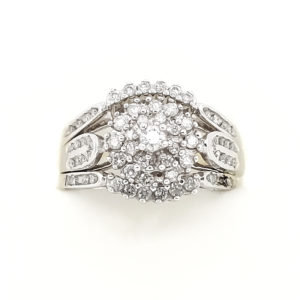 3Pc. 10k White Gold Diamond Ring Set