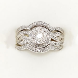 3Pc. 14k White Gold Diamond Ring Set