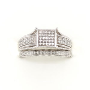 2Pc. 10k White Gold Diamond Ring Set