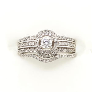 2Pc. 14k White Gold Diamond Ring Set
