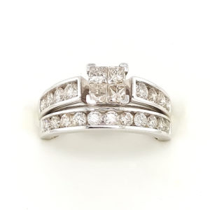 2Pc. 14k White Gold Diamond Ring Set