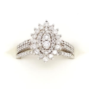 2Pc. 14k White Gold Diamond Ring Set