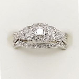 2Pc. 14k White Gold Diamond Ring Set