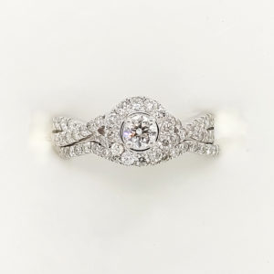 2Pc. 10k White Gold Diamond Ring Set