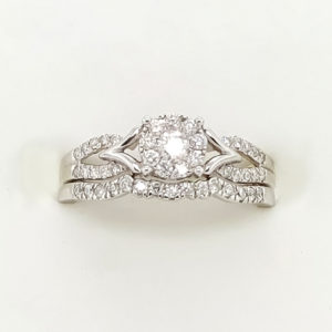 2Pc. 14k White Gold Diamond Ring Set