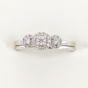 2Pc. 10k White Gold Diamond Ring Set