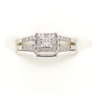 2Pc. 10k White Gold Diamond Ring Set