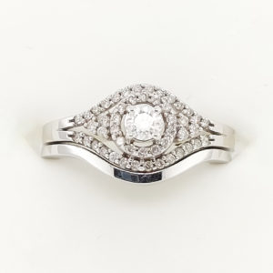 2Pc. 14k White Gold Diamond Ring Set