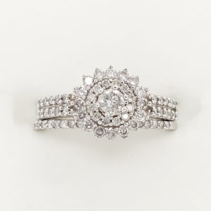 2Pc. 14k White Gold Diamond Ring Set