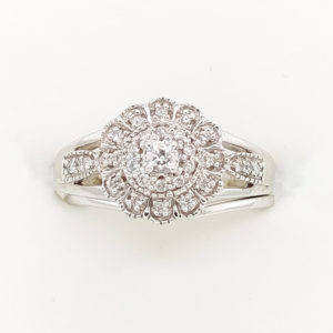 2Pc. 10k White Gold Diamond Ring Set