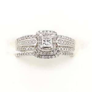 2Pc. 14k White Gold Diamond Ring Set